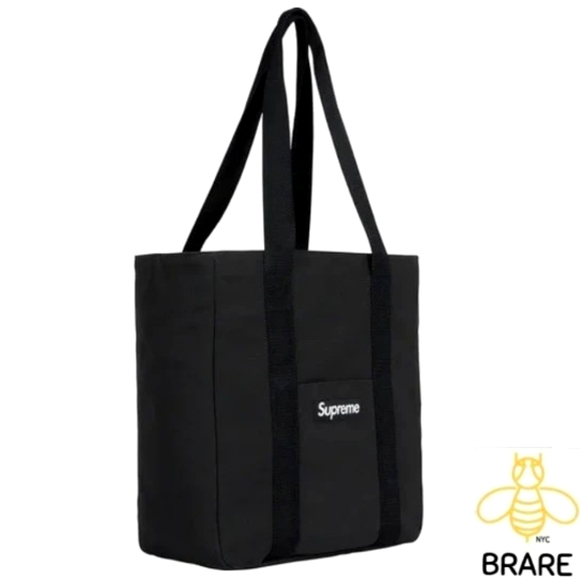 Supreme Canvas Tote Bag Black 2020 small box logo